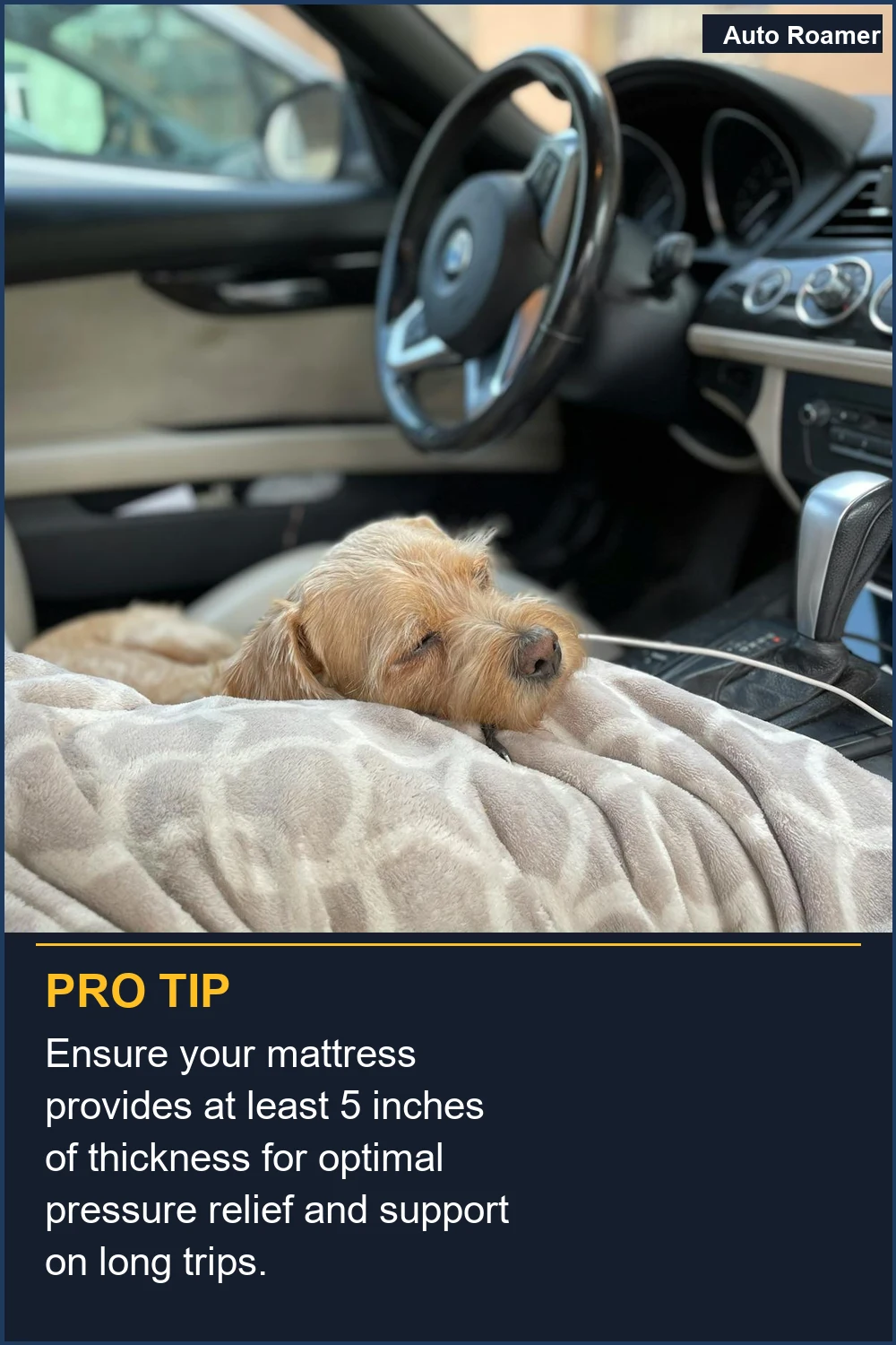 Ensure your mattress provides at least 5 inches of thickness for optimal pressure relief and support on long trips.