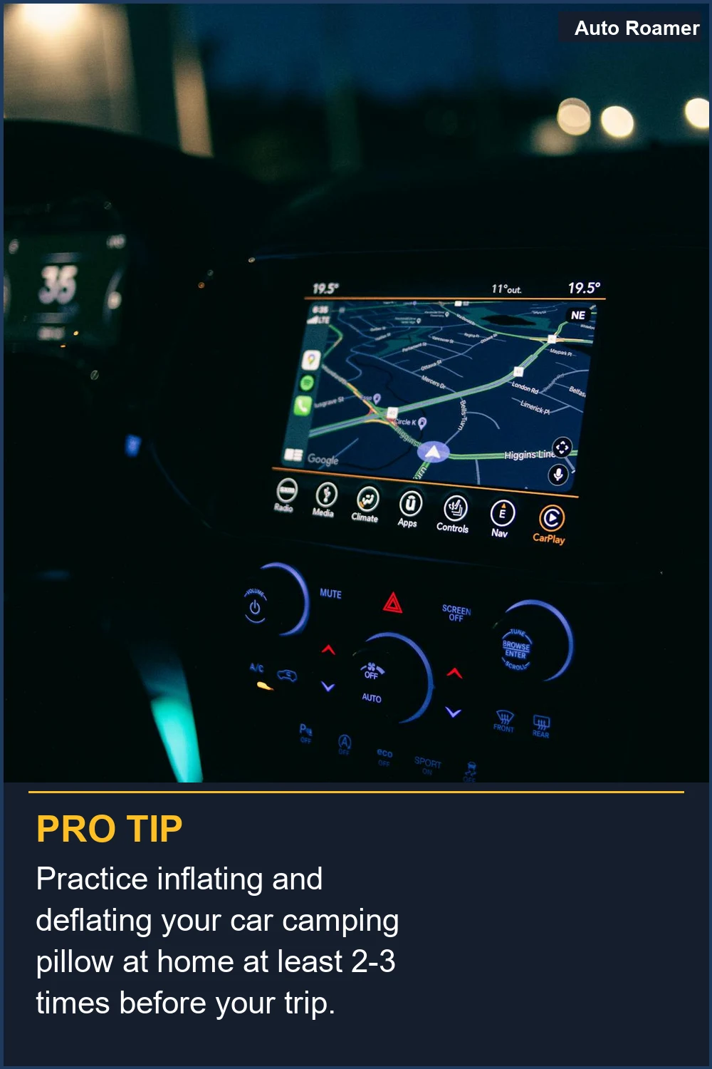 Practice inflating and deflating your car camping pillow at home at least 2-3 times before your trip.