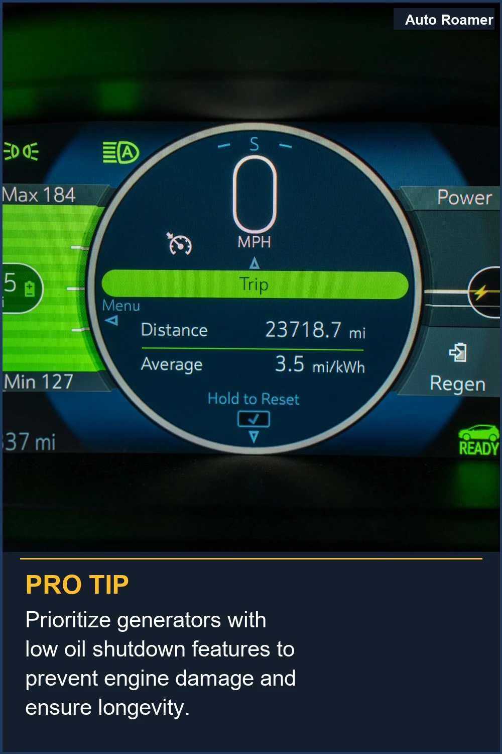 Prioritize generators with low oil shutdown features to prevent engine damage and ensure longevity.