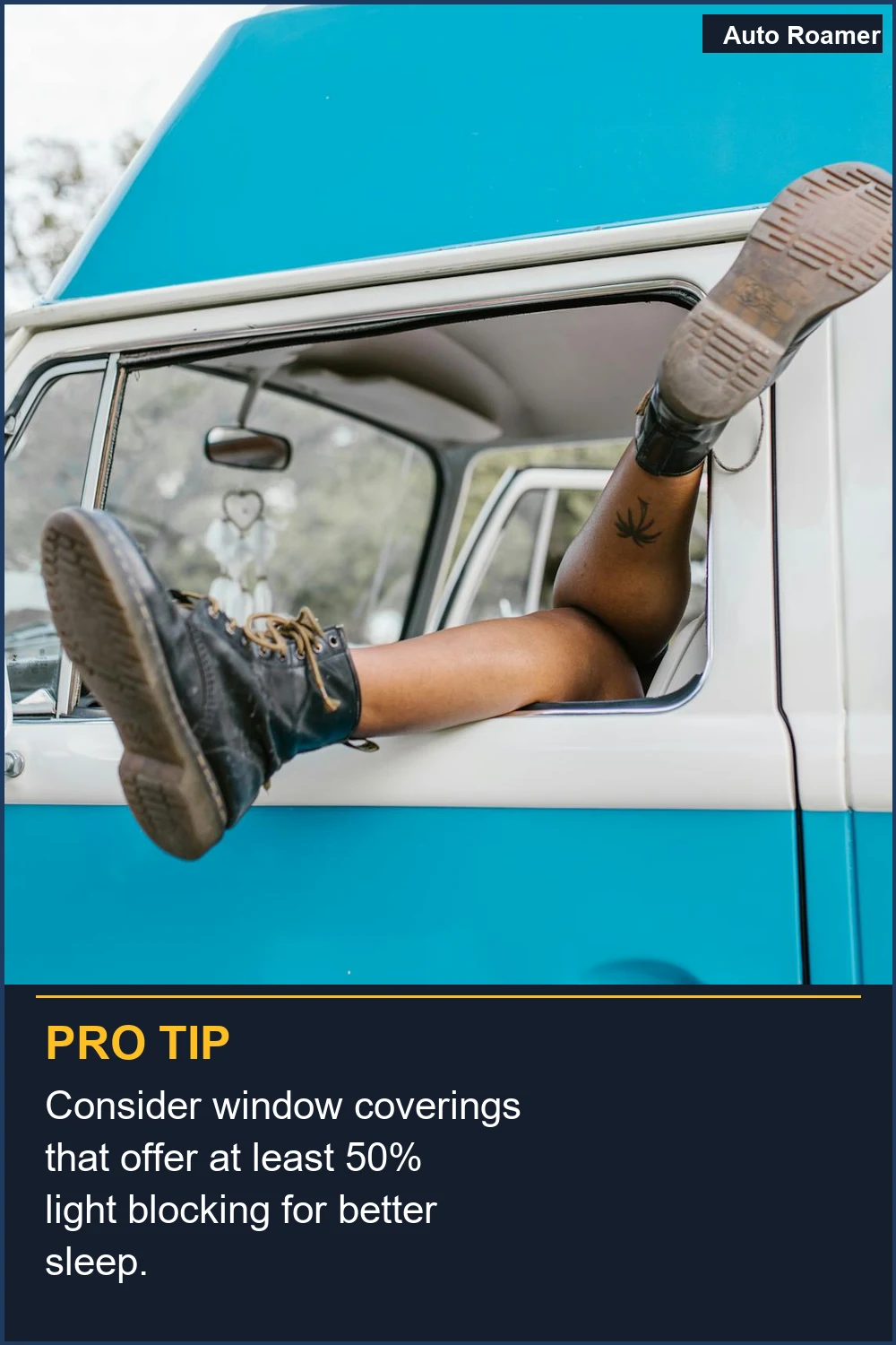 Consider window coverings that offer at least 50% light blocking for better sleep.