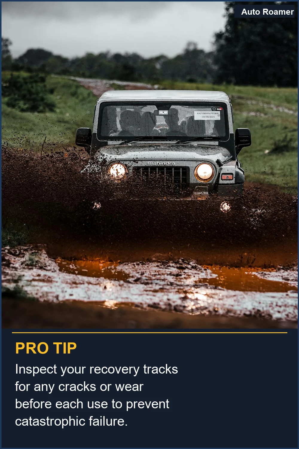 Inspect your recovery tracks for any cracks or wear before each use to prevent catastrophic failure.