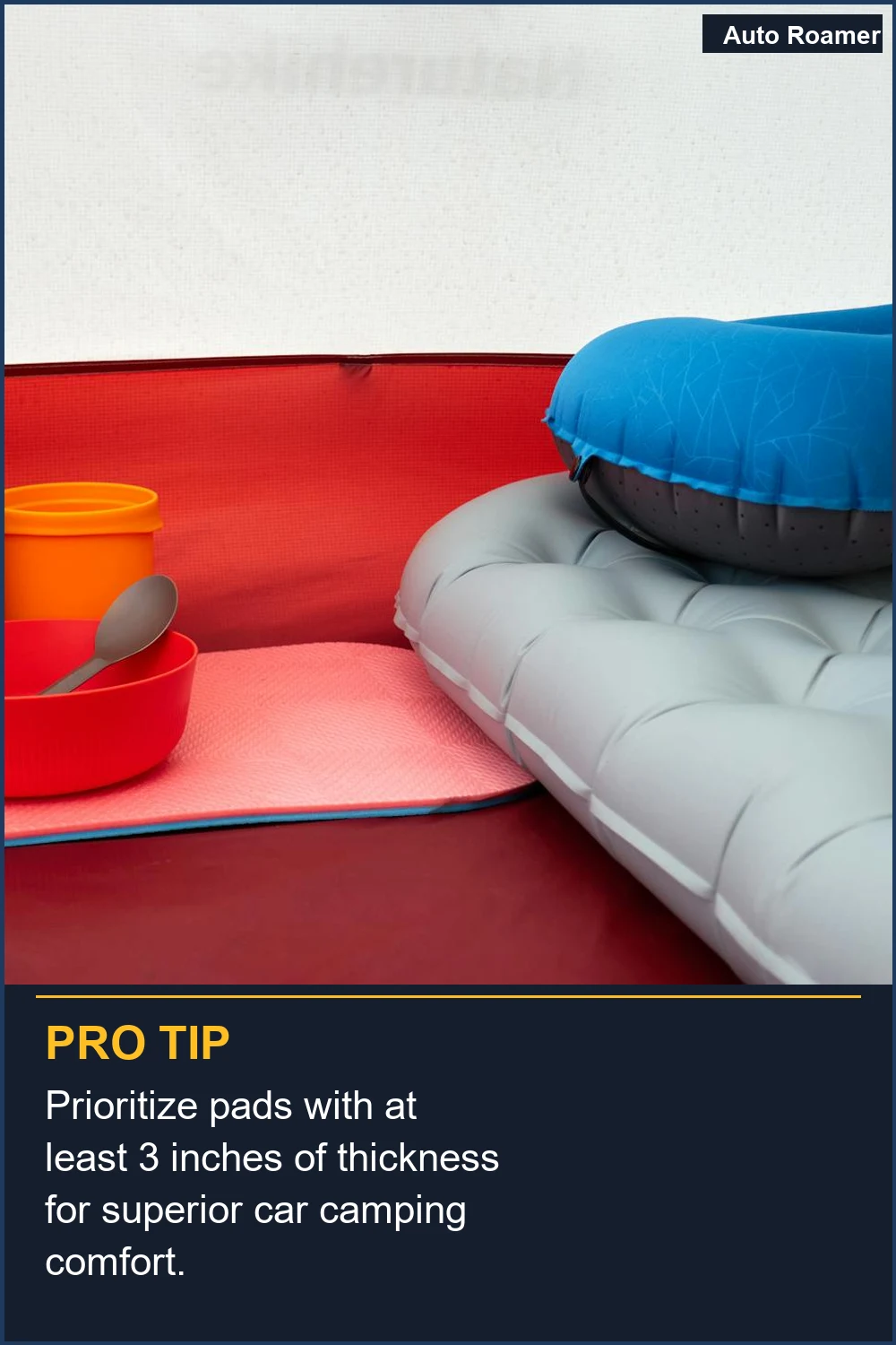 Prioritize pads with at least 3 inches of thickness for superior car camping comfort.