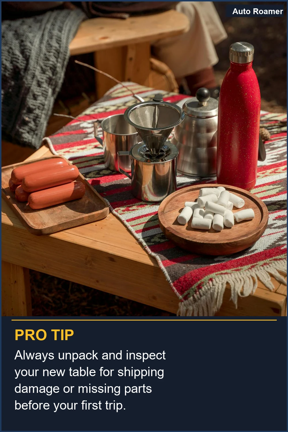 Always unpack and inspect your new table for shipping damage or missing parts before your first trip.