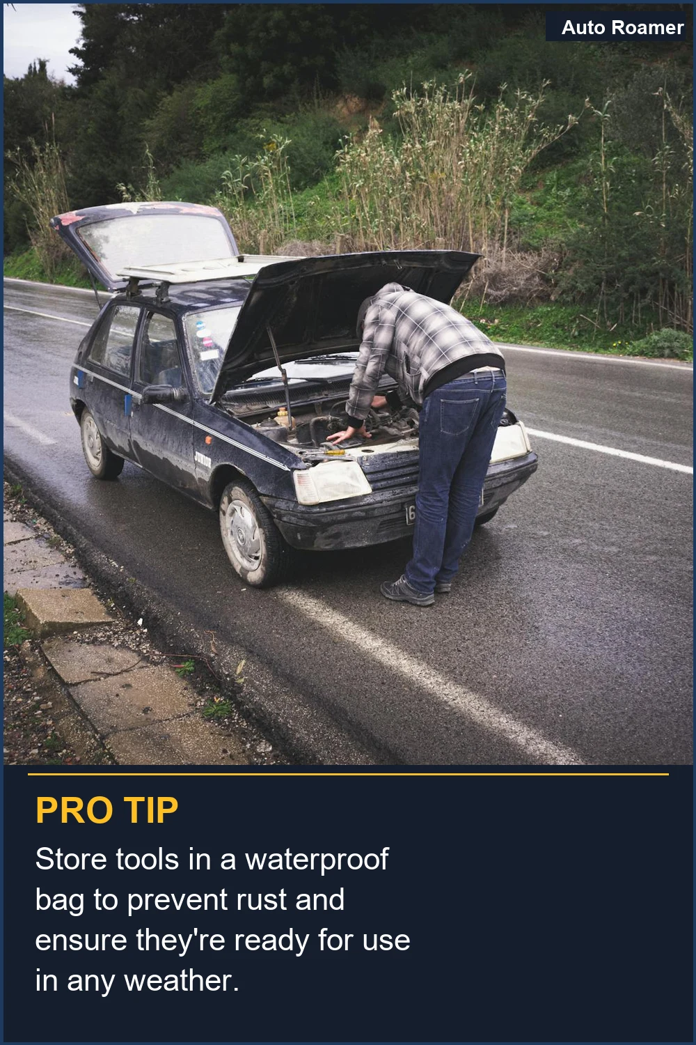 Store tools in a waterproof bag to prevent rust and ensure they're ready for use in any weather.