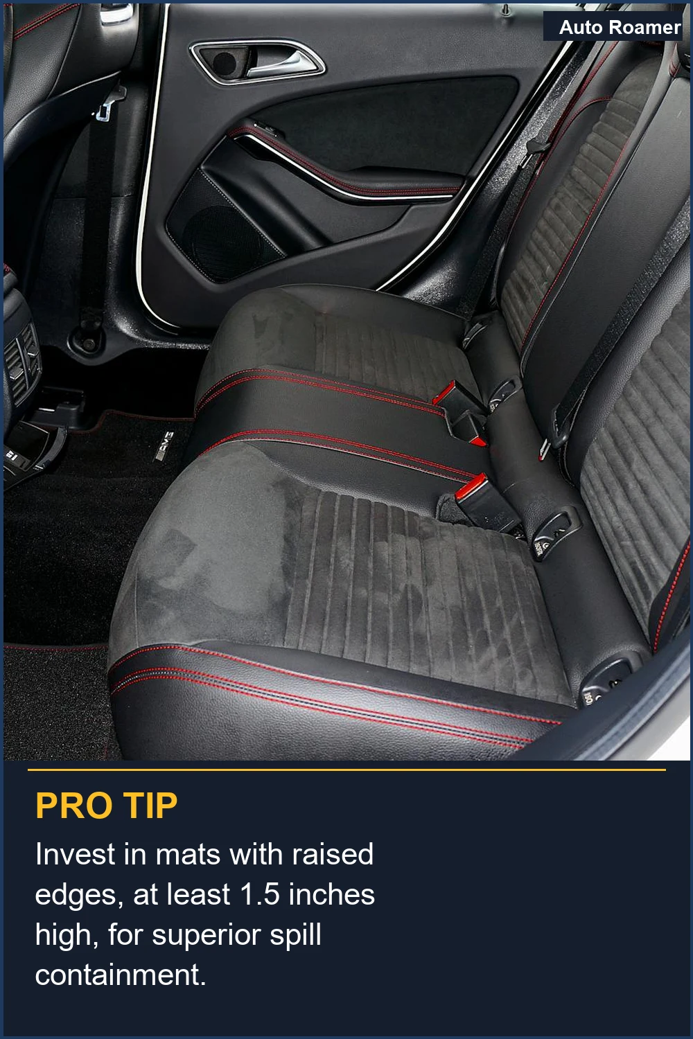 Invest in mats with raised edges, at least 1.5 inches high, for superior spill containment.