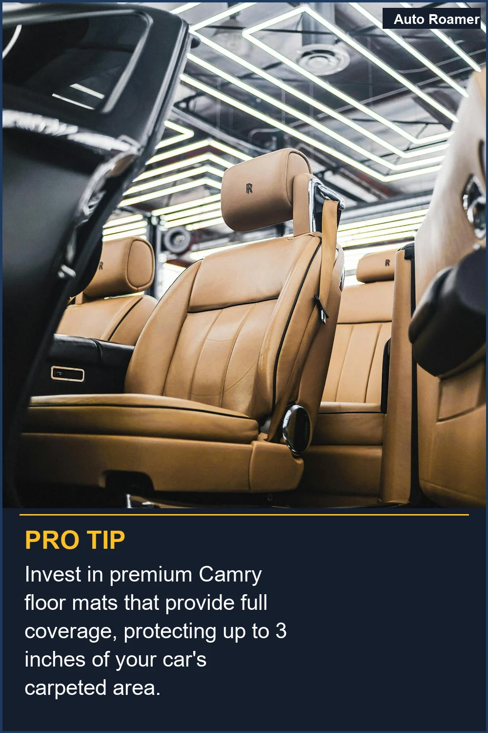 Invierte en alfombrillas premium para Camry que proporcionen cobertura completa, protegiendo hasta 3 pulgadas del área alfombrada de tu coche.