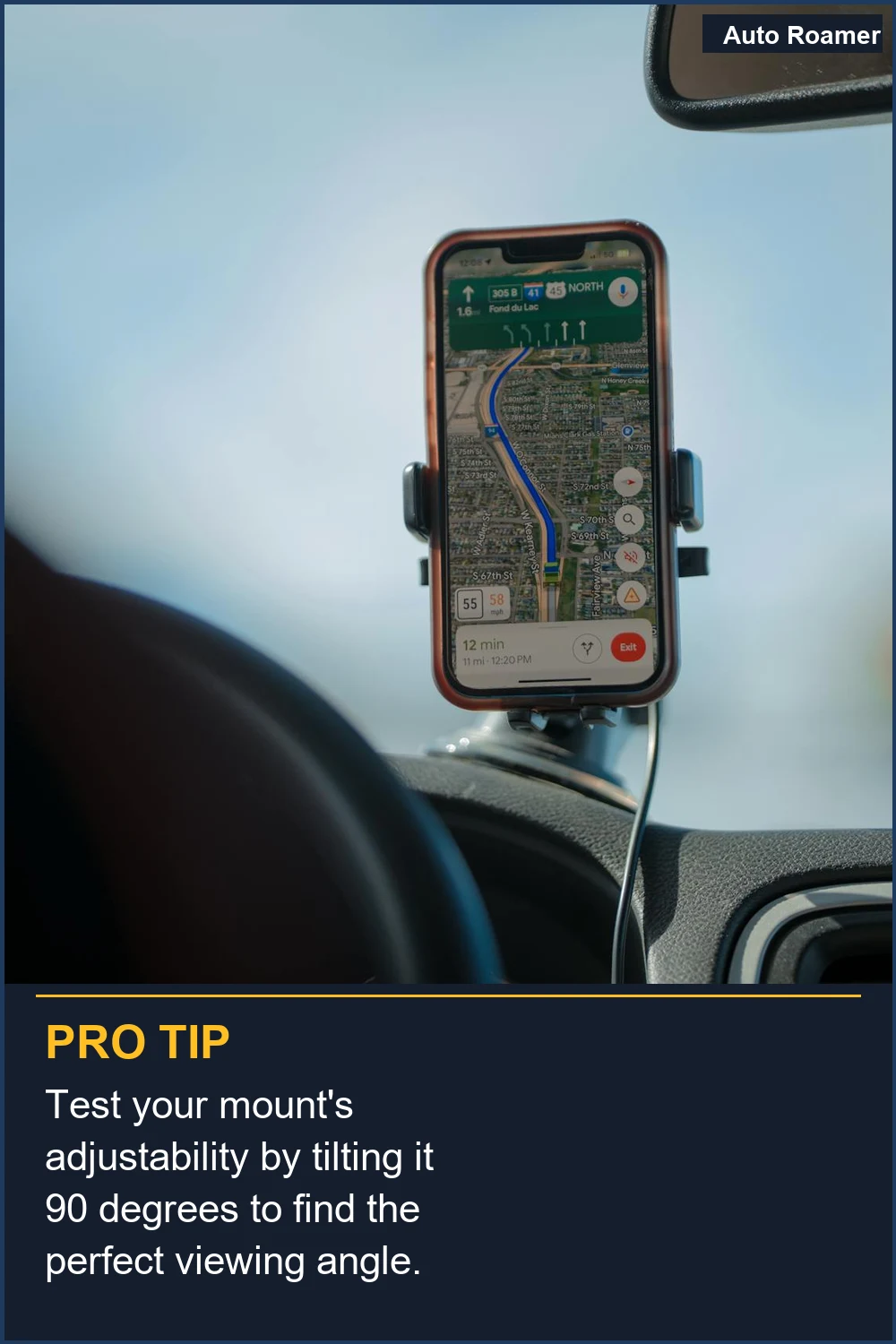 Prueba la ajustabilidad de tu soporte inclinándolo 90 grados para encontrar el ángulo de visión perfecto.