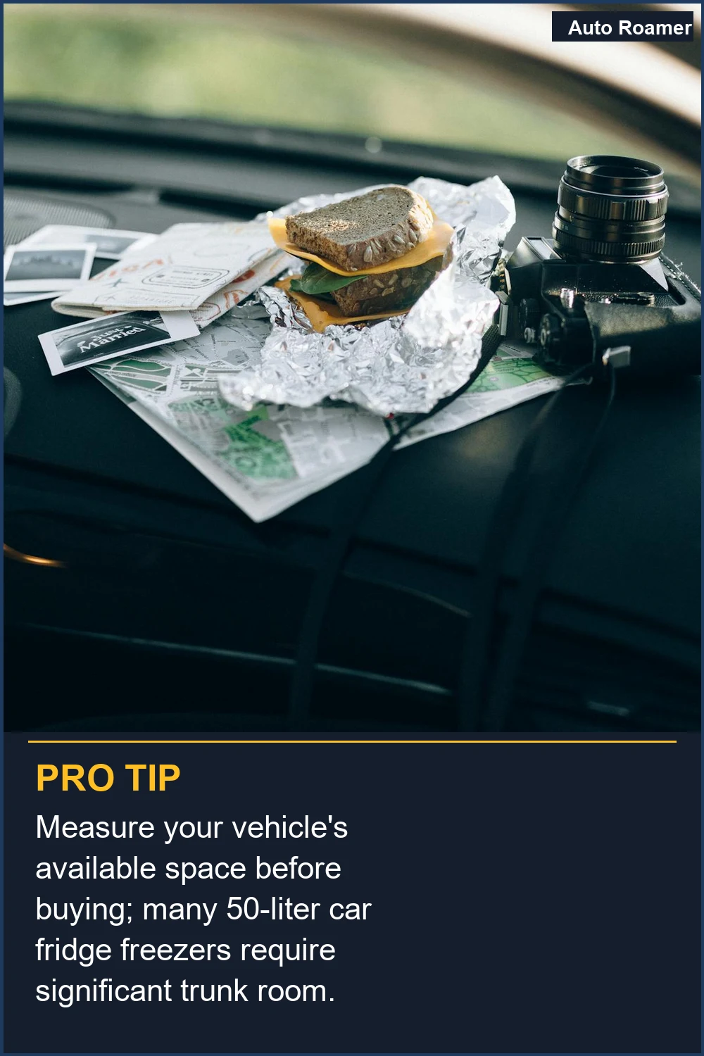 Measure your vehicle's available space before buying; many 50-liter car fridge freezers require significant trunk room.