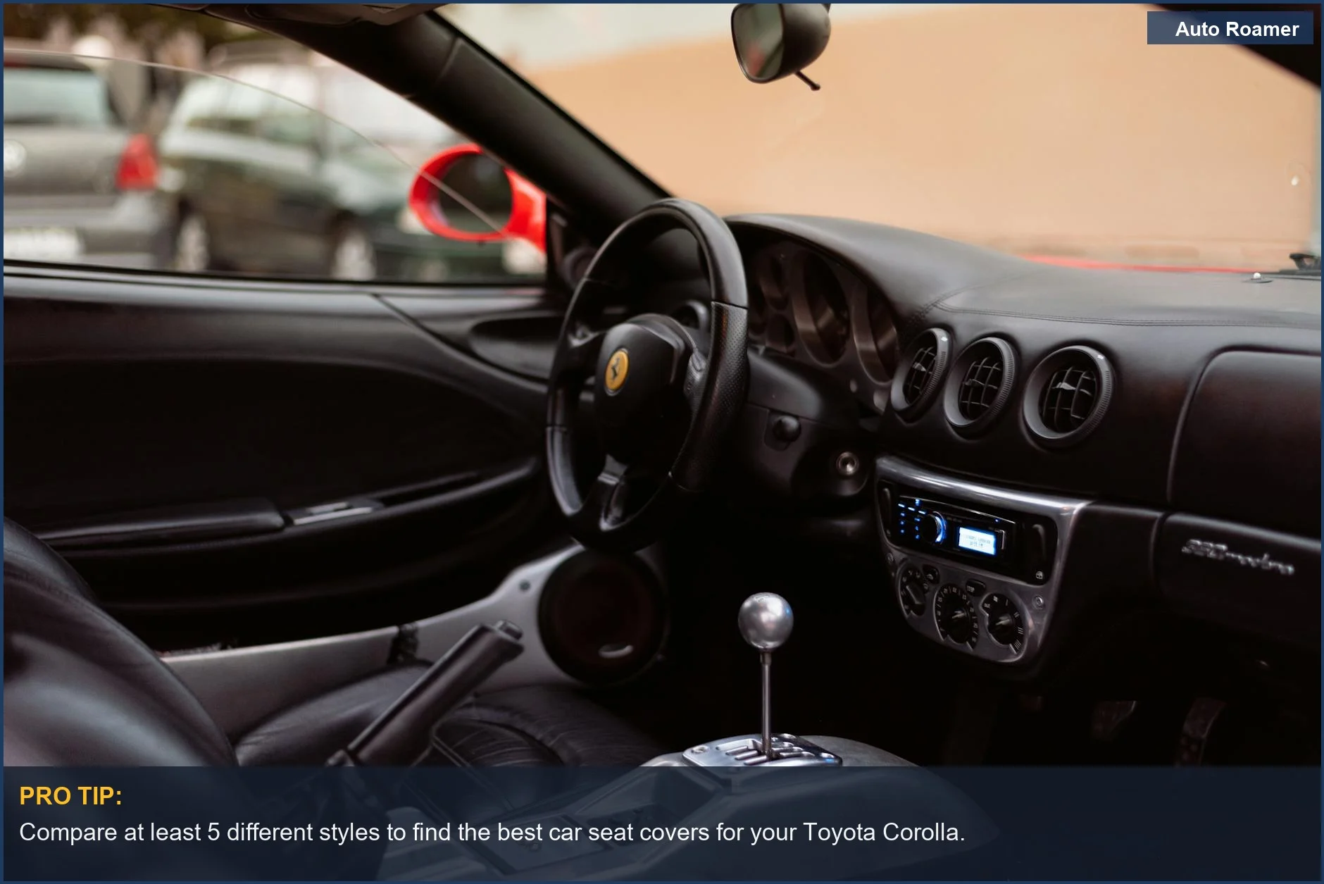 Sleek luxury sports car interior with premium leather seats, perfect for car seat cover inspiration.