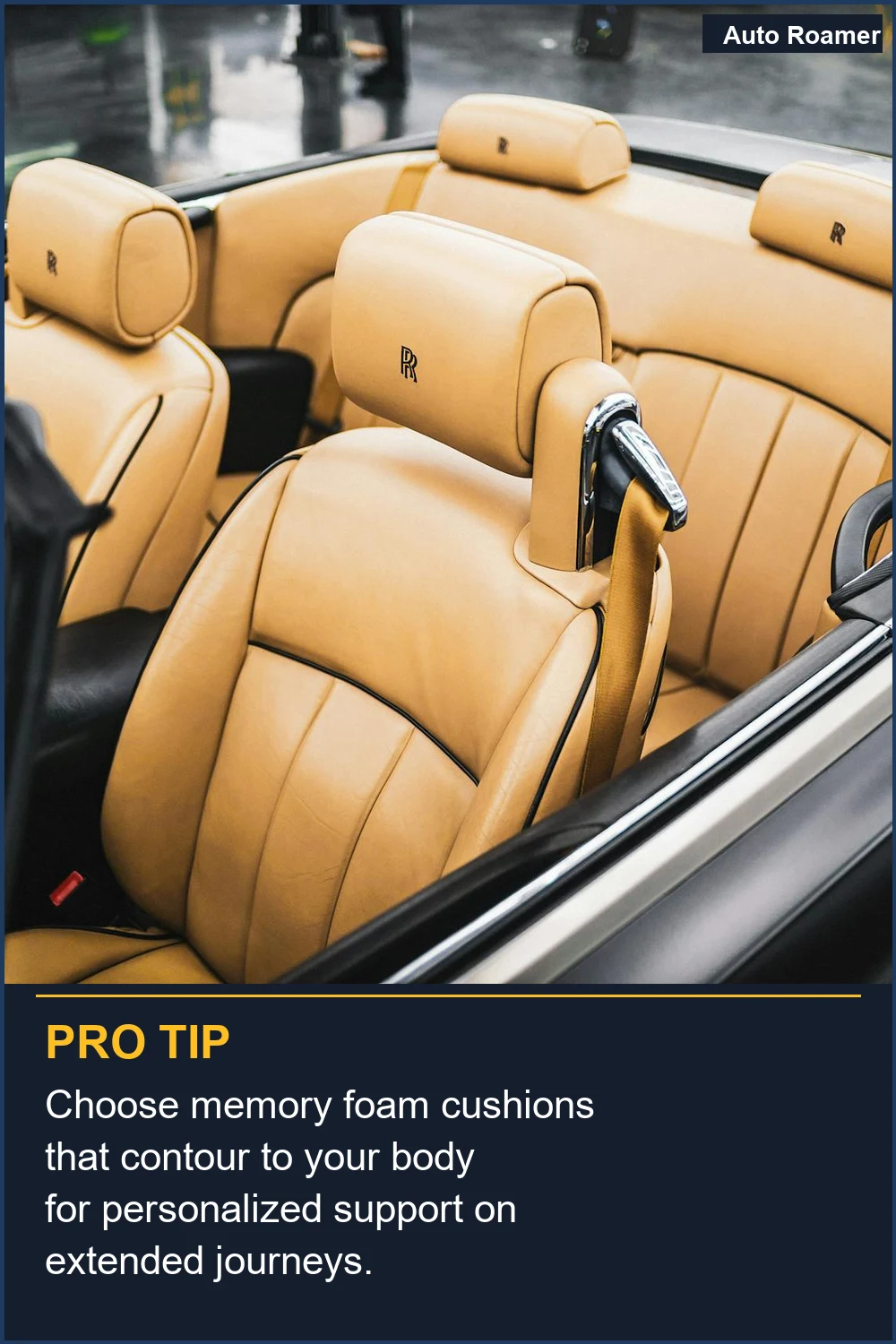 Choose memory foam cushions that contour to your body for personalized support on extended journeys.