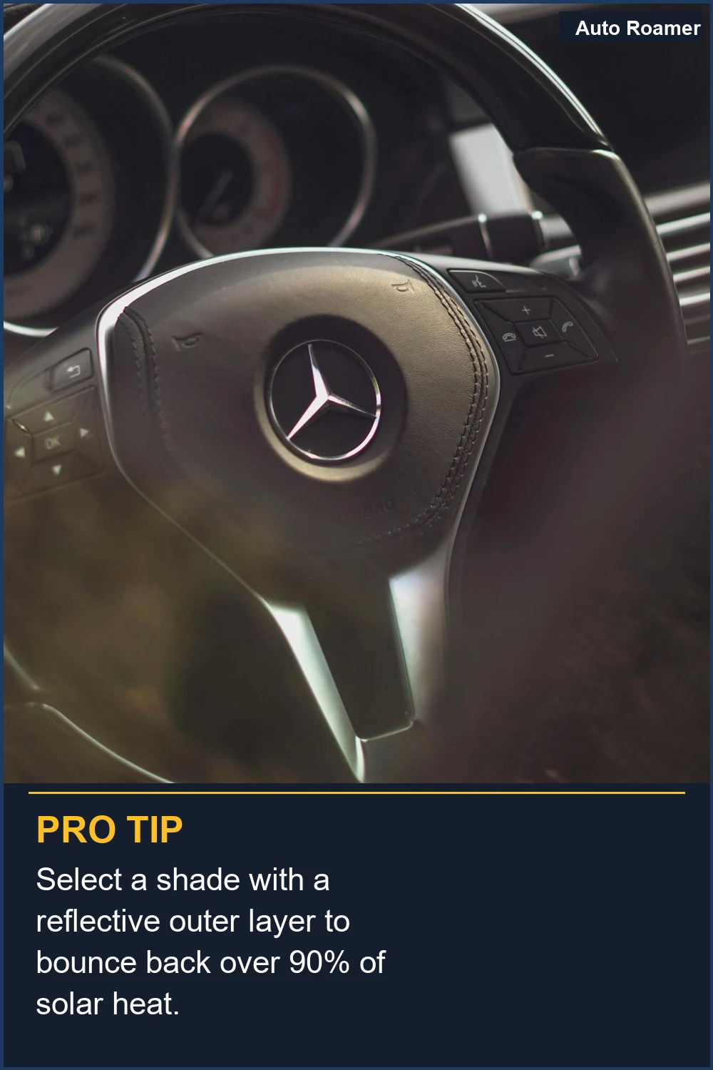 Selecciona un parasol con una capa exterior reflectante para devolver más del 90% del calor solar.