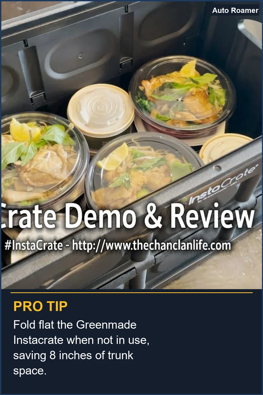 Fold flat the Greenmade Instacrate when not in use, saving 8 inches of trunk space.