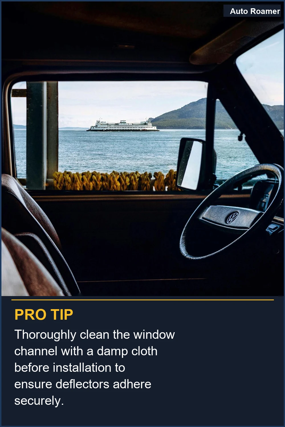 Limpia a fondo el canal de la ventanilla con un paño húmedo antes de la instalación para asegurar que los deflectores se adhieran de forma segura.