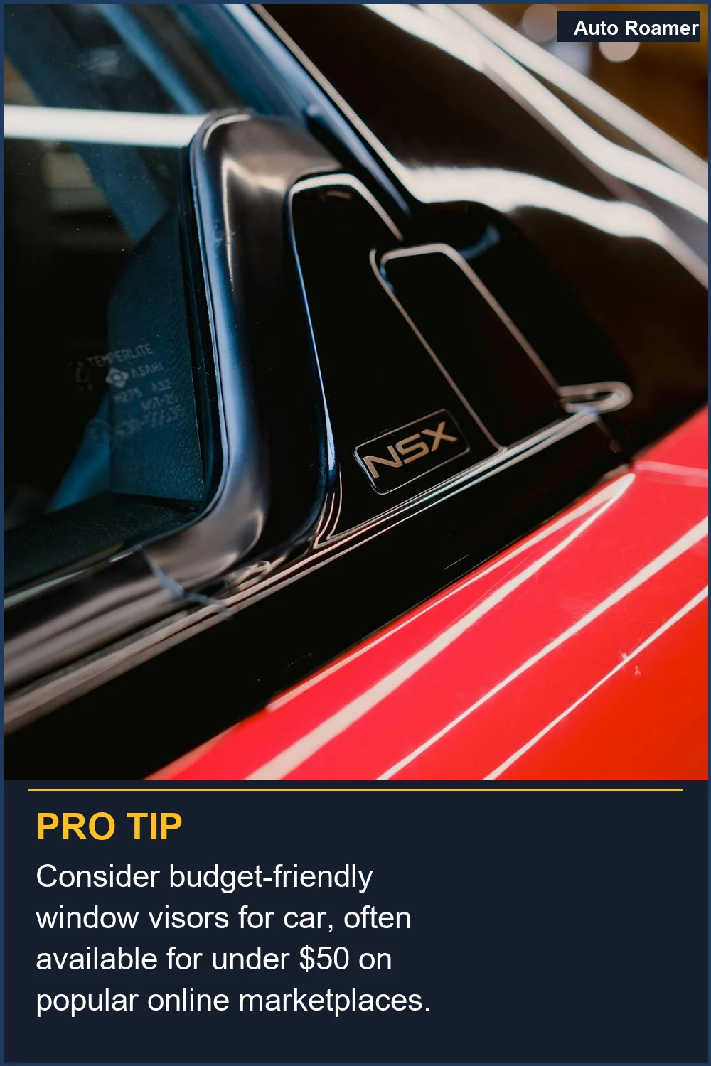Considera viseras de ventanilla económicas para coche, a menudo disponibles por menos de 50 dólares en los mercados en línea populares.