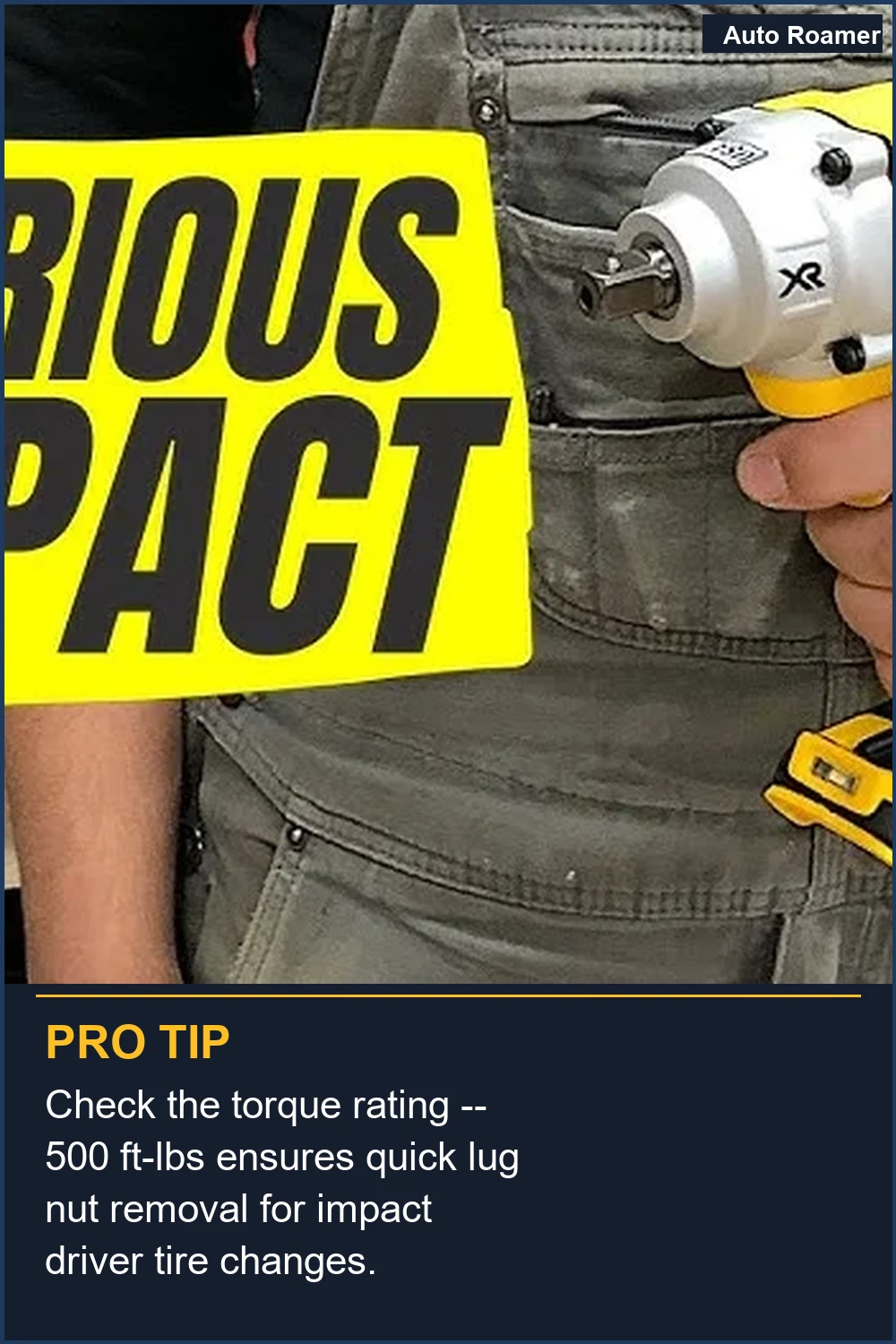 Check the torque rating -- 500 ft-lbs ensures quick lug nut removal for impact driver tire changes.