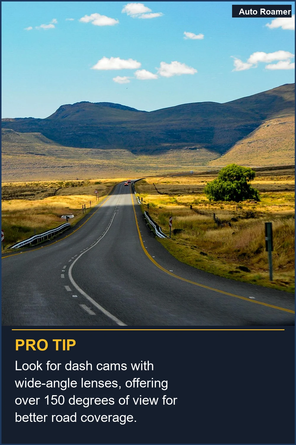 Look for dash cams with wide-angle lenses, offering over 150 degrees of view for better road coverage.