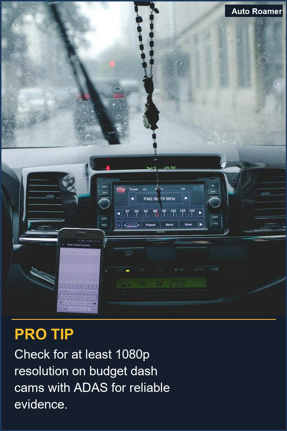 Check for at least 1080p resolution on budget dash cams with ADAS for reliable evidence.