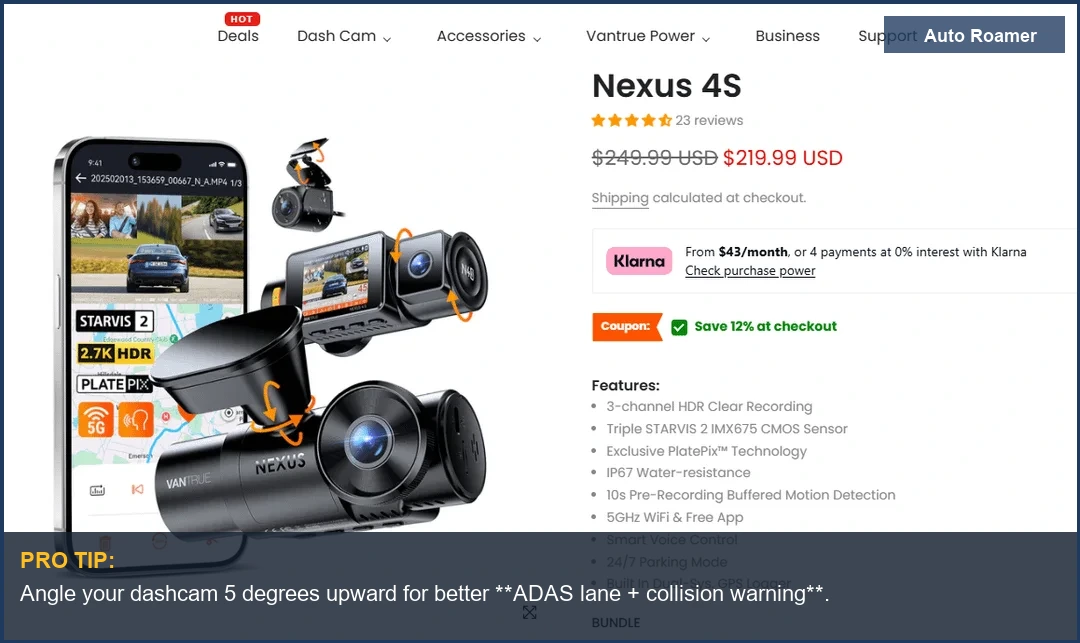 Vantrue N4S 3 Channel Dash Cam