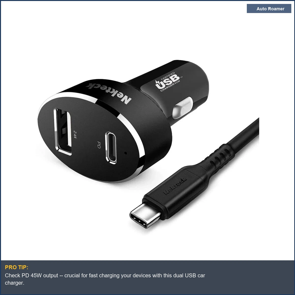 Nekteck PD 45W Type-C Car Charger