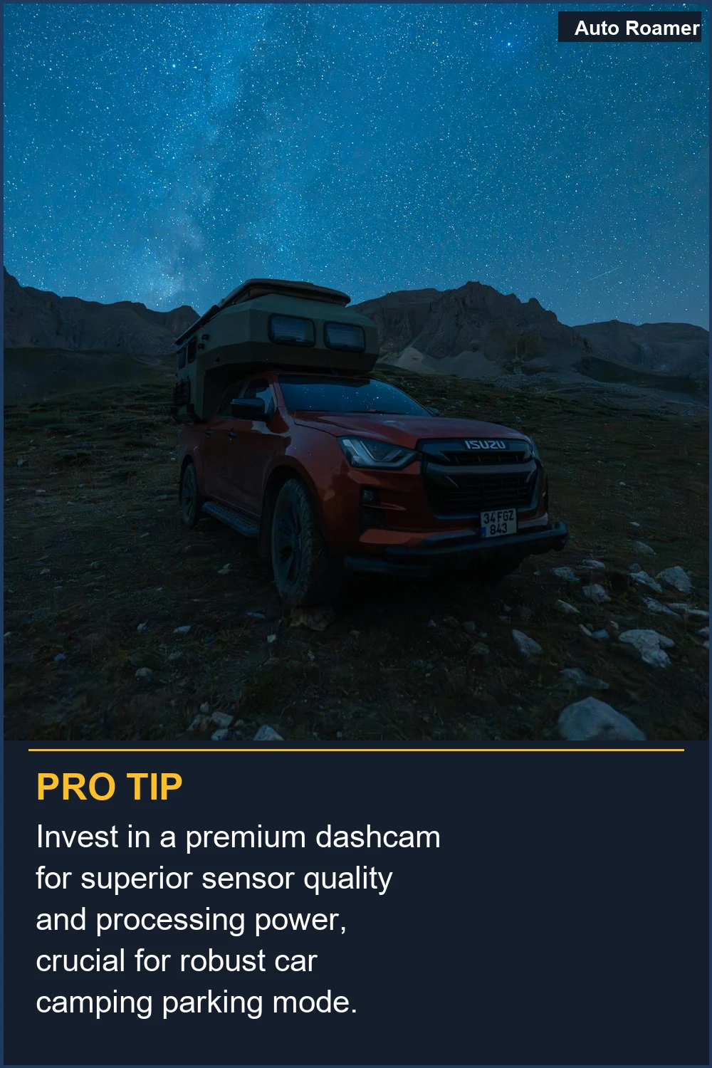 Invest in a premium dashcam for superior sensor quality and processing power, crucial for robust car camping parking mode.
