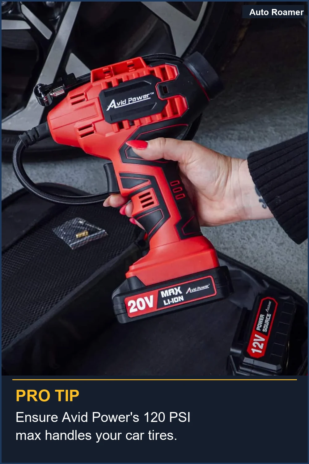 Ensure Avid Power's 120 PSI max handles your car tires.