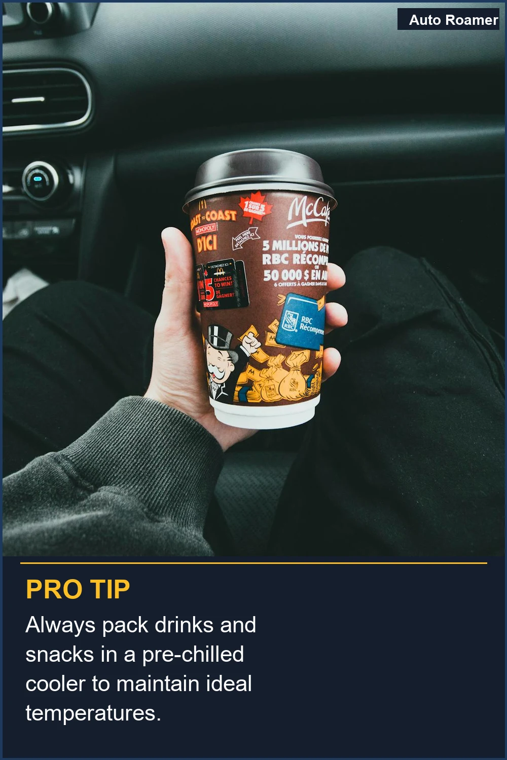 Always pack drinks and snacks in a pre-chilled cooler to maintain ideal temperatures.