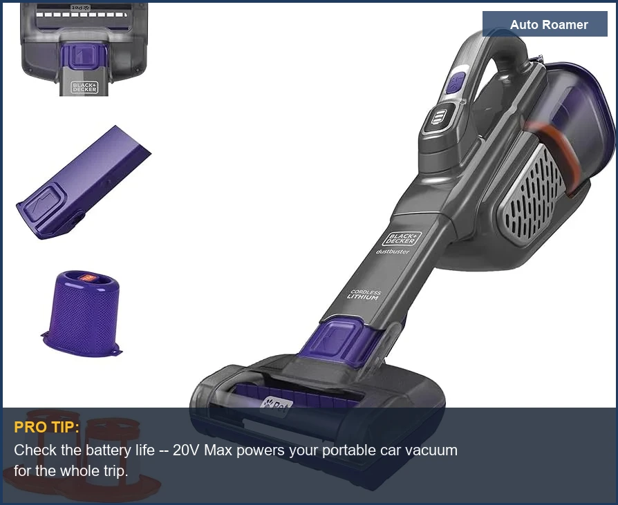 Black+Decker 20V Max Dustbuster AdvancedClean+ Pet Hand Vacuum HHVK515JP07