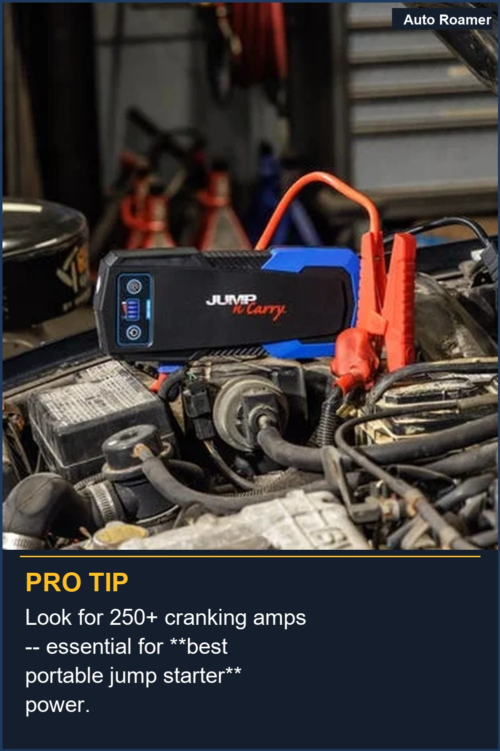 Look for 250+ cranking amps -- essential for **best portable jump starter** power.