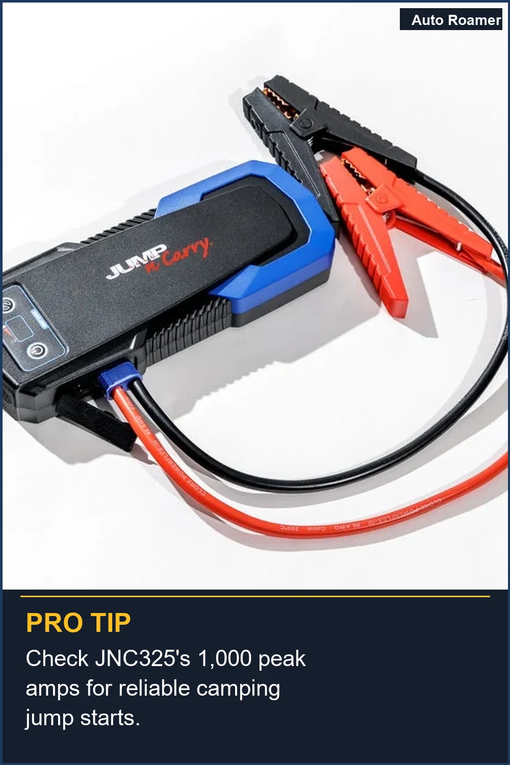 Check JNC325's 1,000 peak amps for reliable camping jump starts.