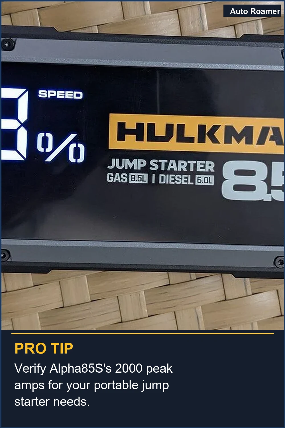 Verify Alpha85S's 2000 peak amps for your portable jump starter needs.