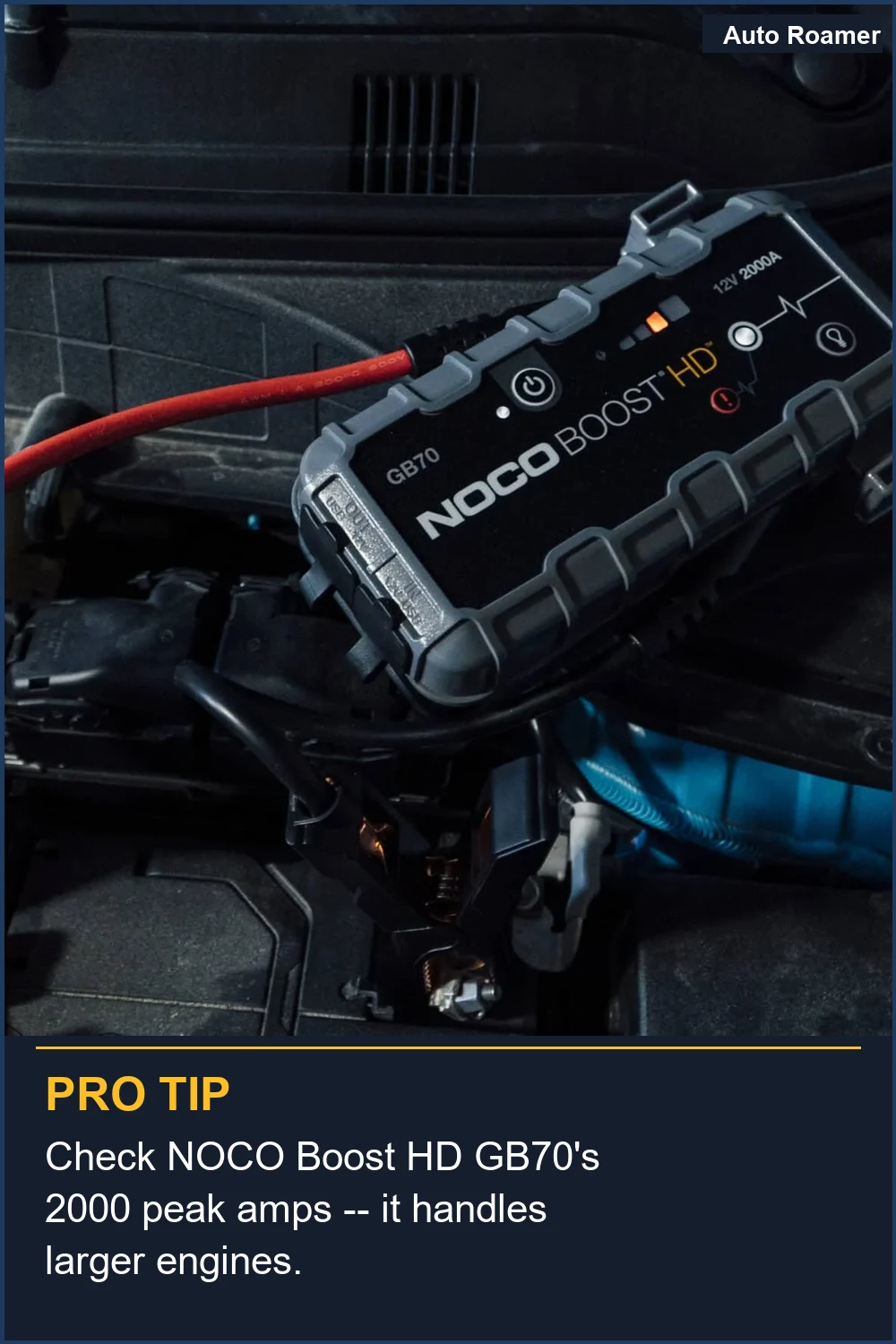 Check NOCO Boost HD GB70's 2000 peak amps -- it handles larger engines.