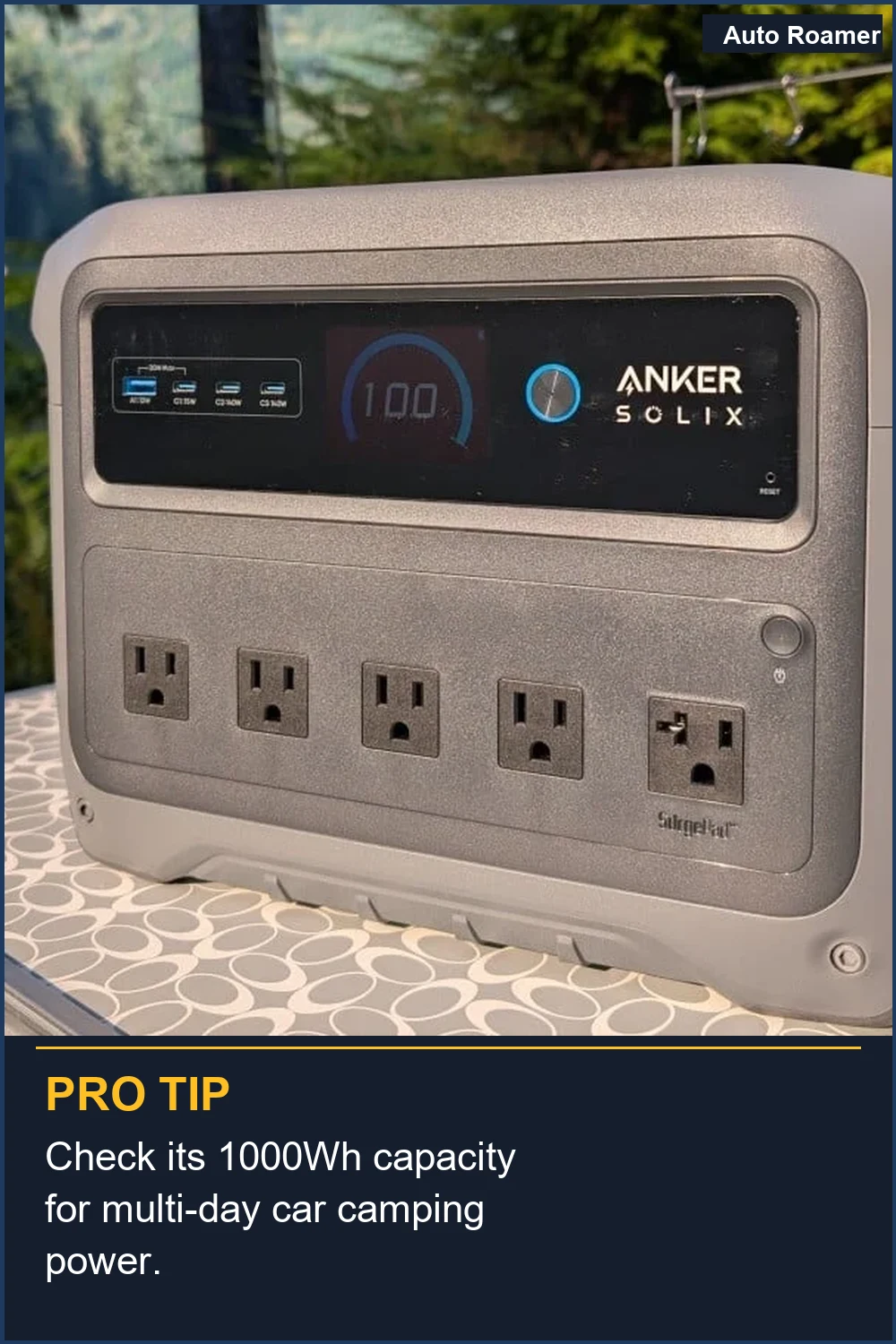 Check its 1000Wh capacity for multi-day car camping power.