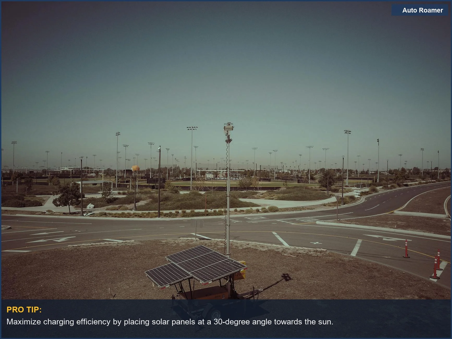 Mobile solar power unit in an open field, ideal for powering devices with the best portable power station for car camping.