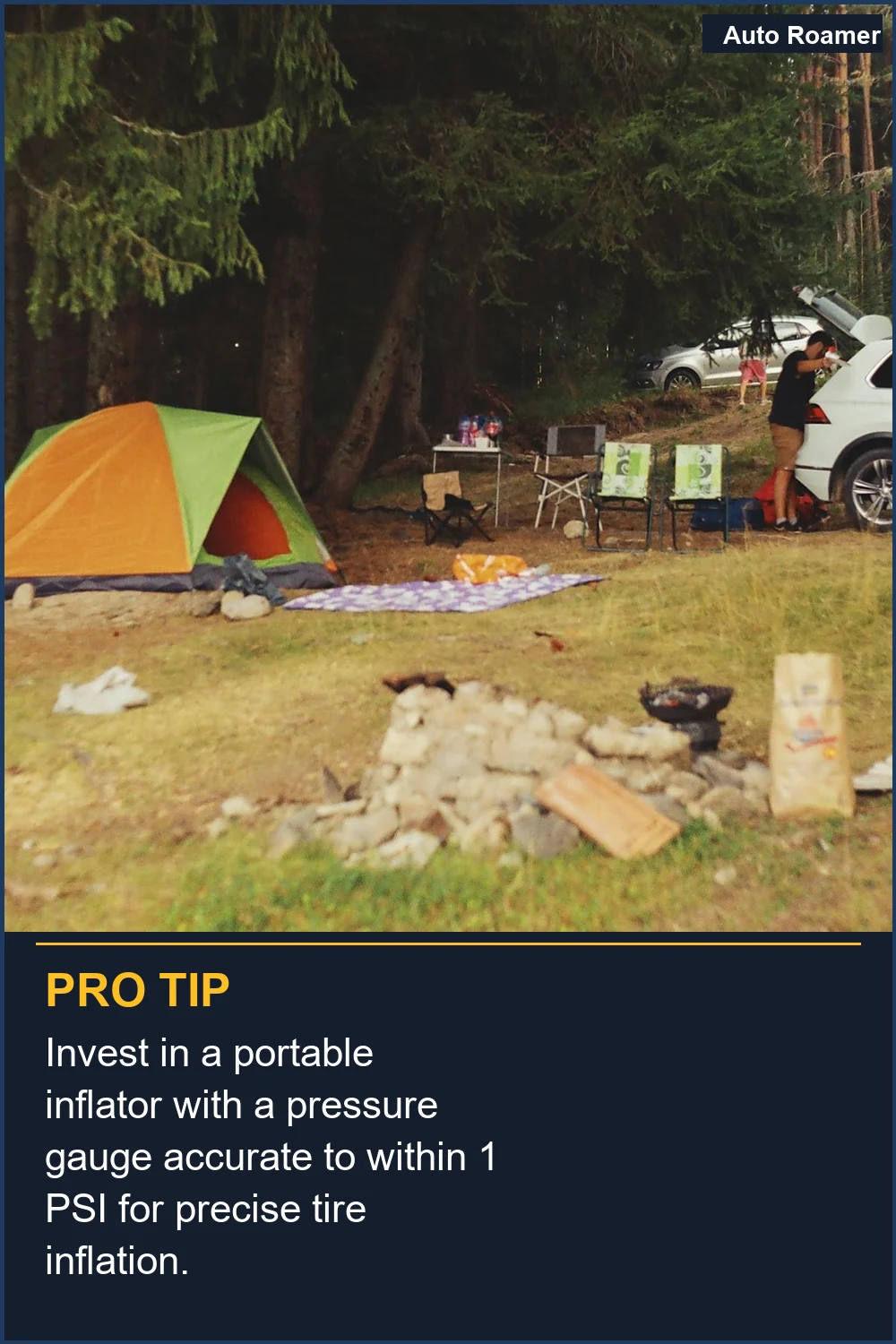 Invest in a portable inflator with a pressure gauge accurate to within 1 PSI for precise tire inflation.