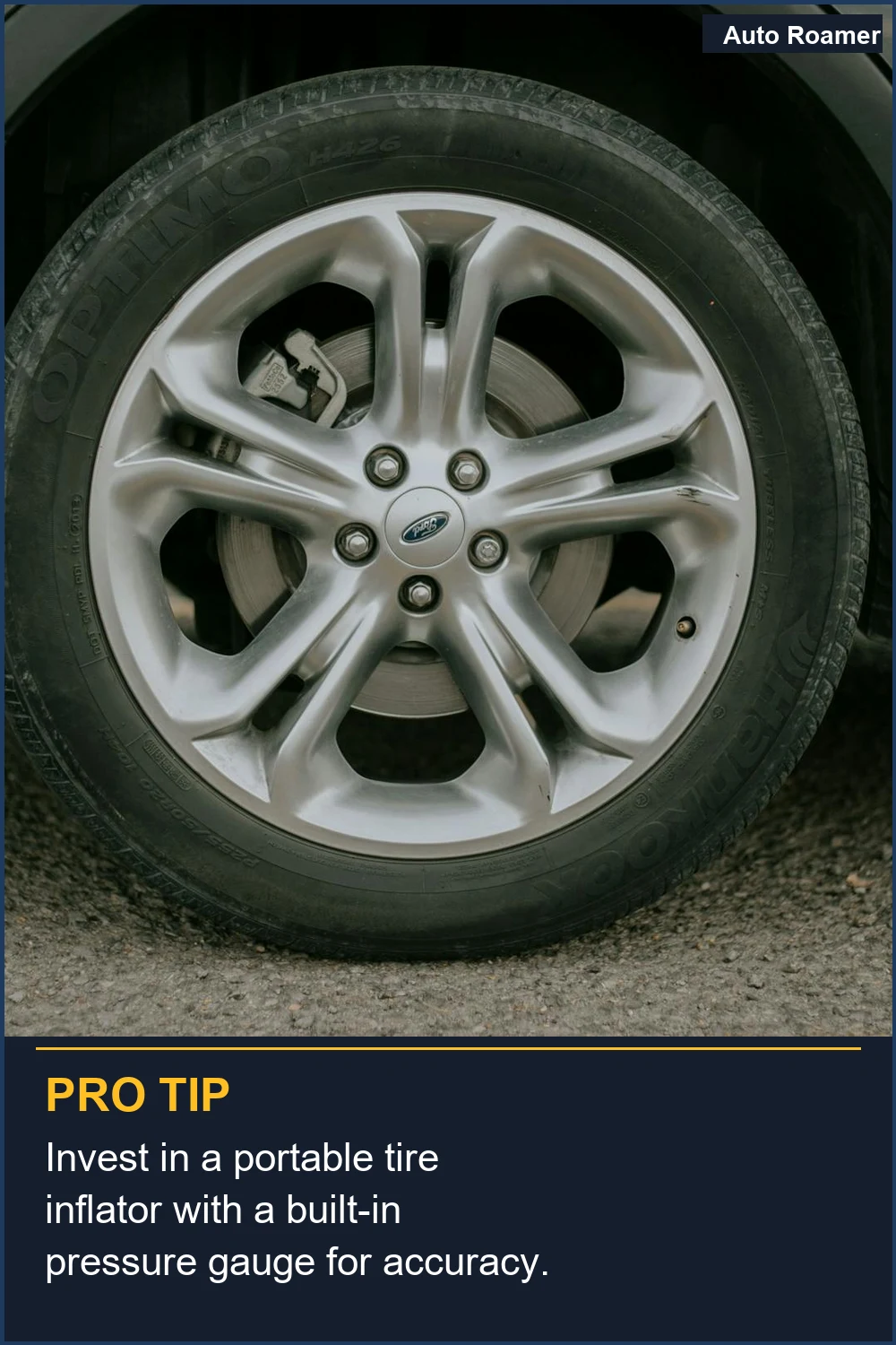 Invest in a portable tire inflator with a built-in pressure gauge for accuracy.