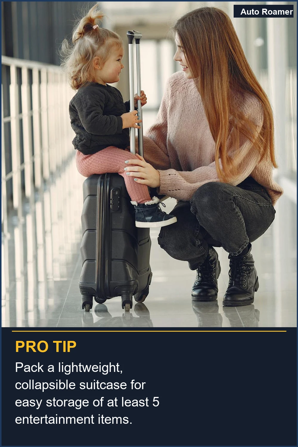 Pack a lightweight, collapsible suitcase for easy storage of at least 5 entertainment items.