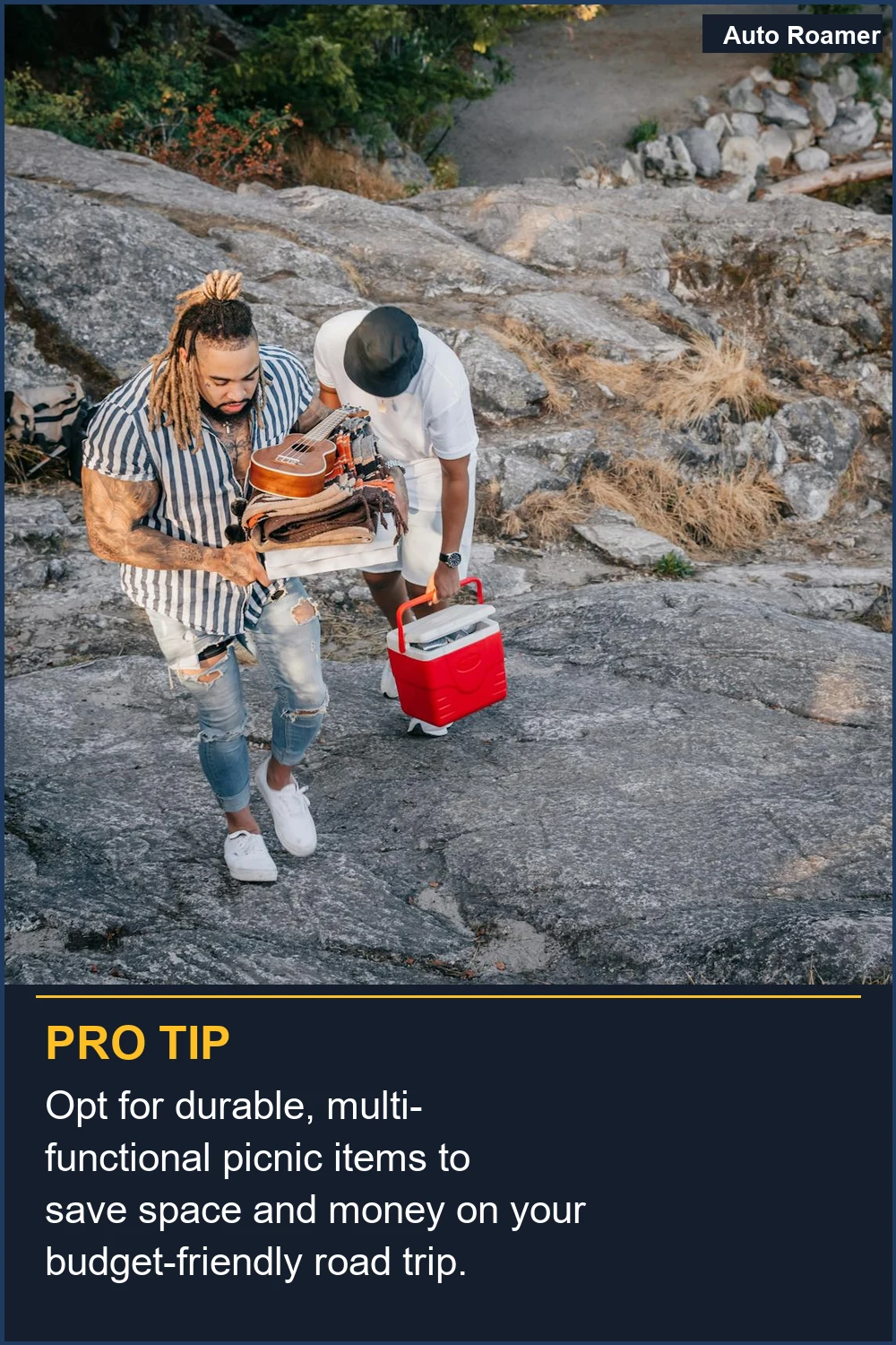 Opt for durable, multi-functional picnic items to save space and money on your budget-friendly road trip.