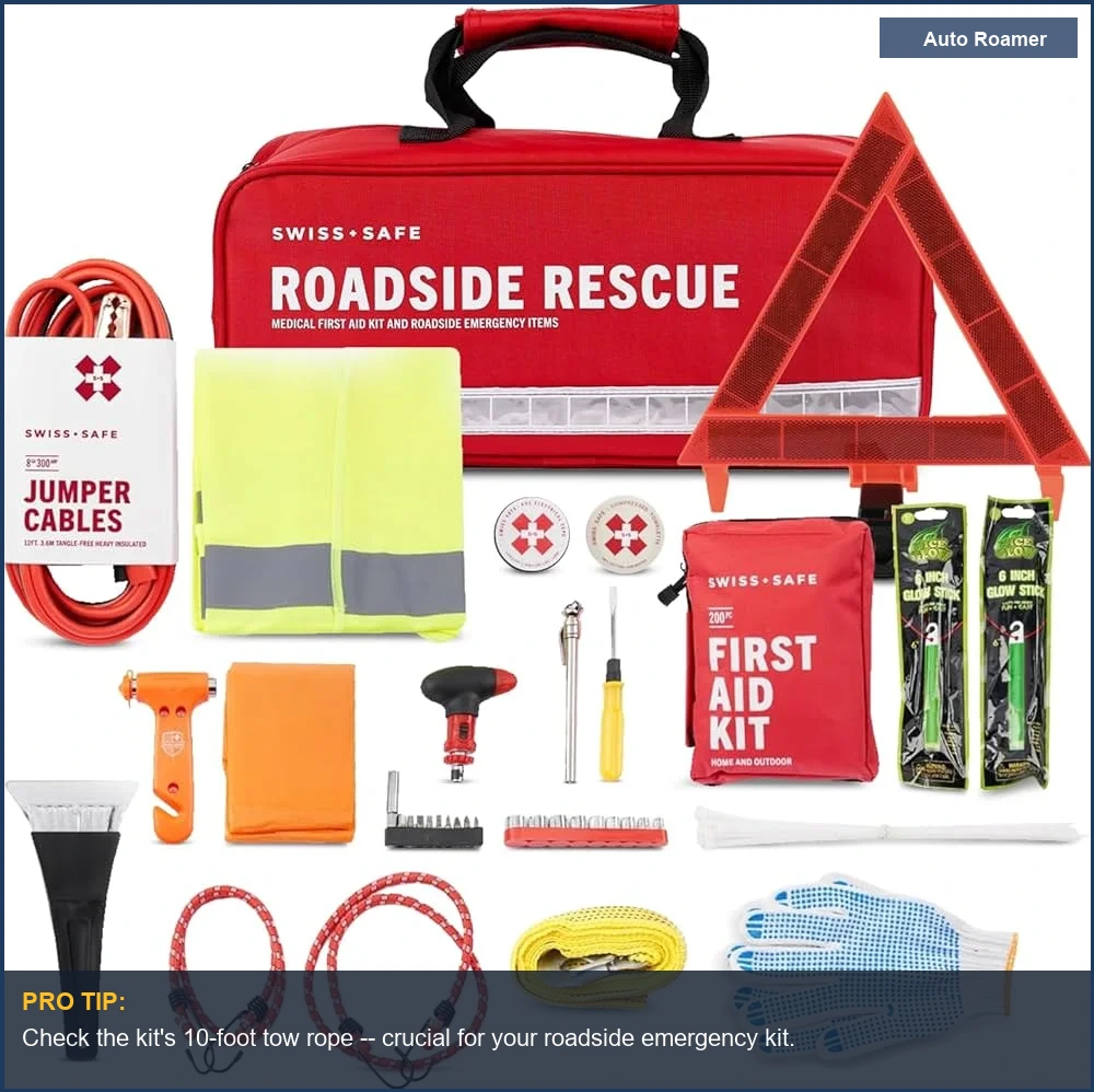 Swiss Safe 2-in-1 Roadside Car Emergency Kit