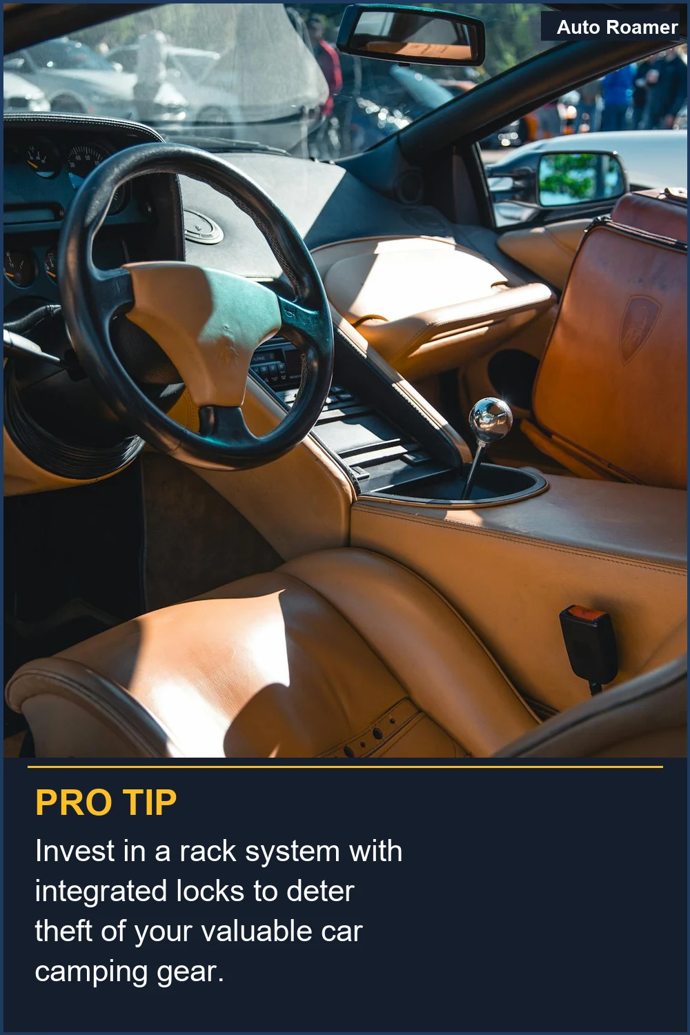 Invest in a rack system with integrated locks to deter theft of your valuable car camping gear.