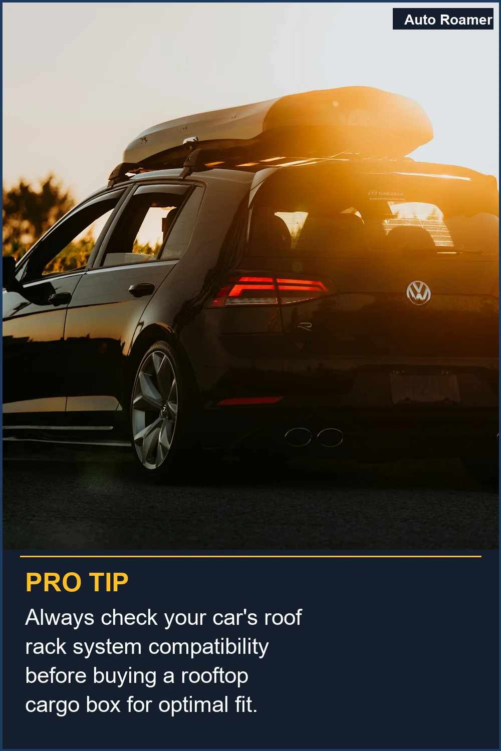 Always check your car's roof rack system compatibility before buying a rooftop cargo box for optimal fit.