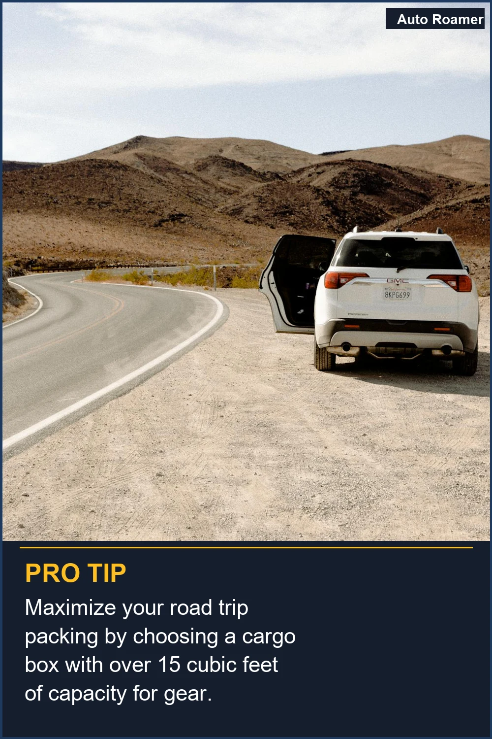 Maximize your road trip packing by choosing a cargo box with over 15 cubic feet of capacity for gear.