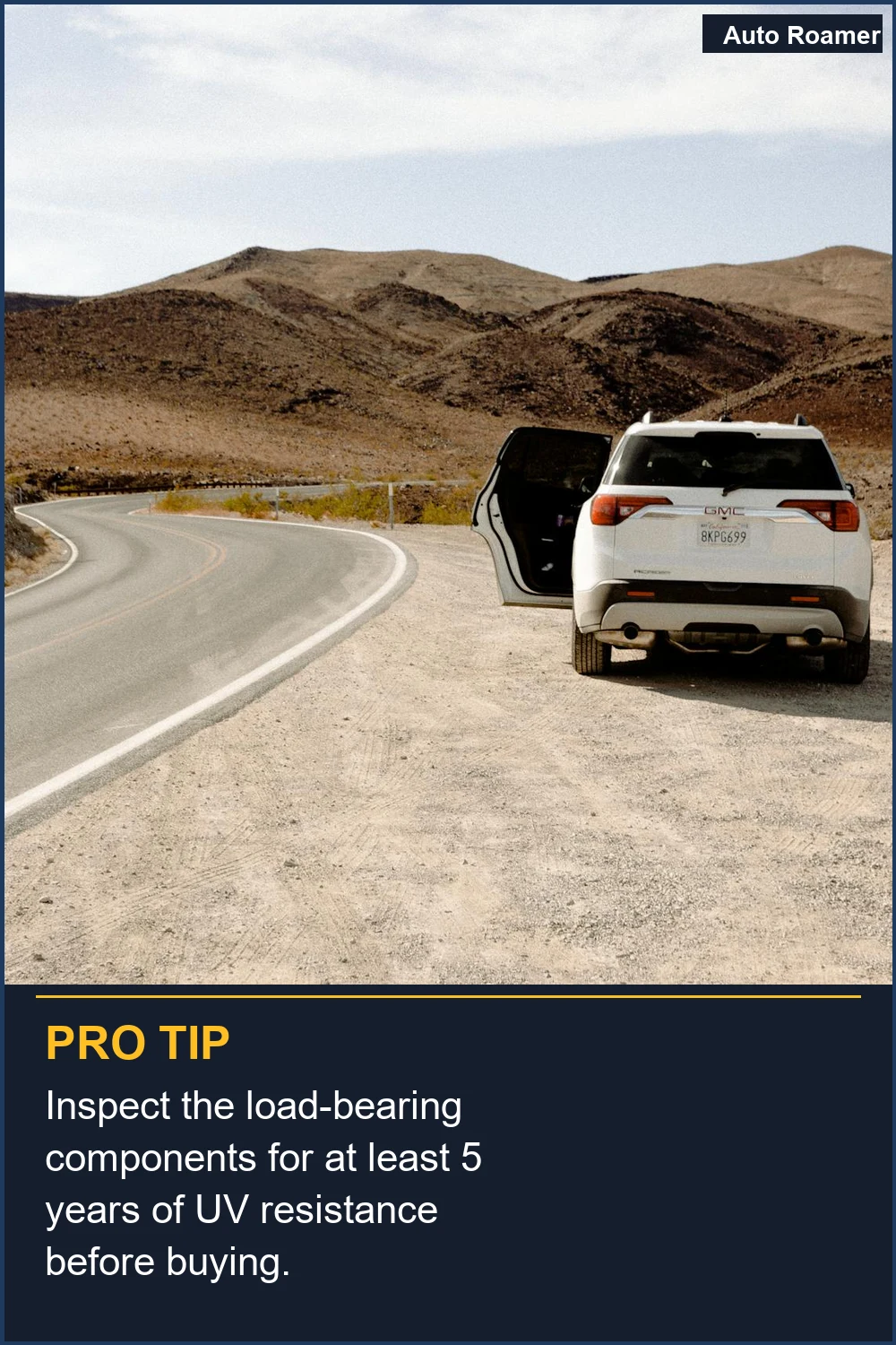 Inspect the load-bearing components for at least 5 years of UV resistance before buying.