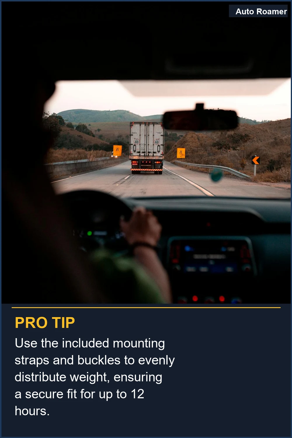 Use the included mounting straps and buckles to evenly distribute weight, ensuring a secure fit for up to 12 hours.