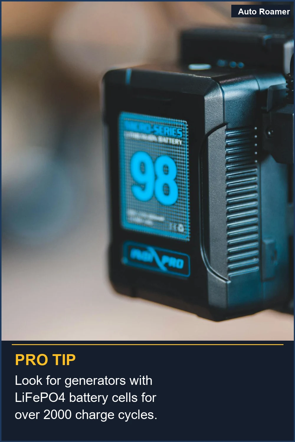 Look for generators with LiFePO4 battery cells for over 2000 charge cycles.