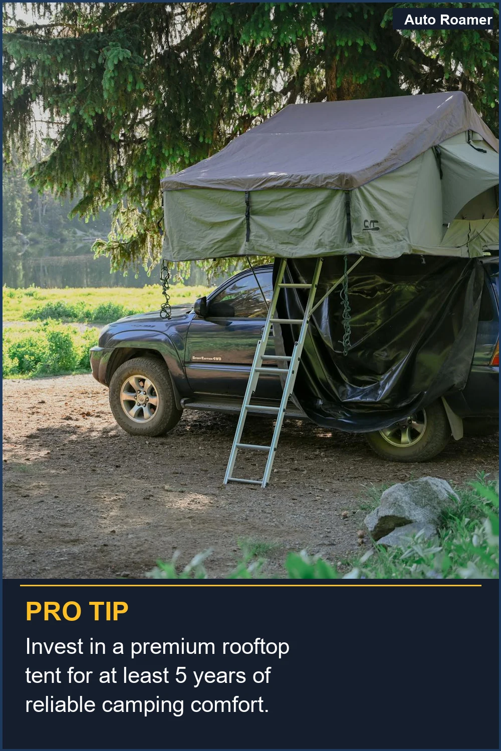 Invest in a premium rooftop tent for at least 5 years of reliable camping comfort.