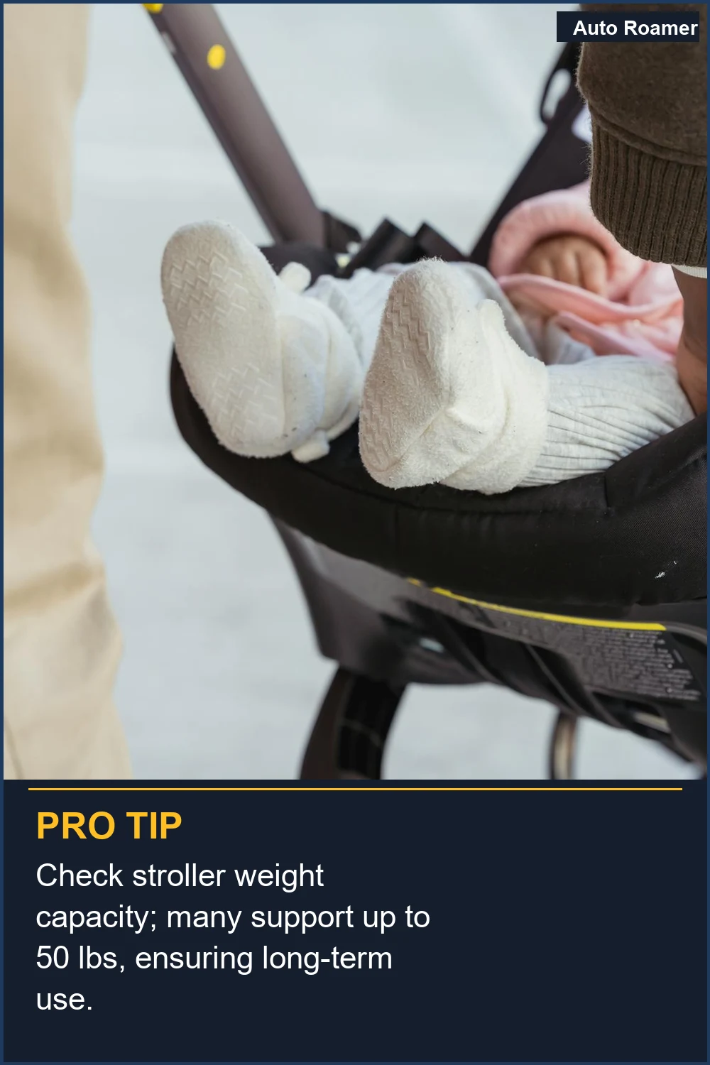 Check stroller weight capacity; many support up to 50 lbs, ensuring long-term use.