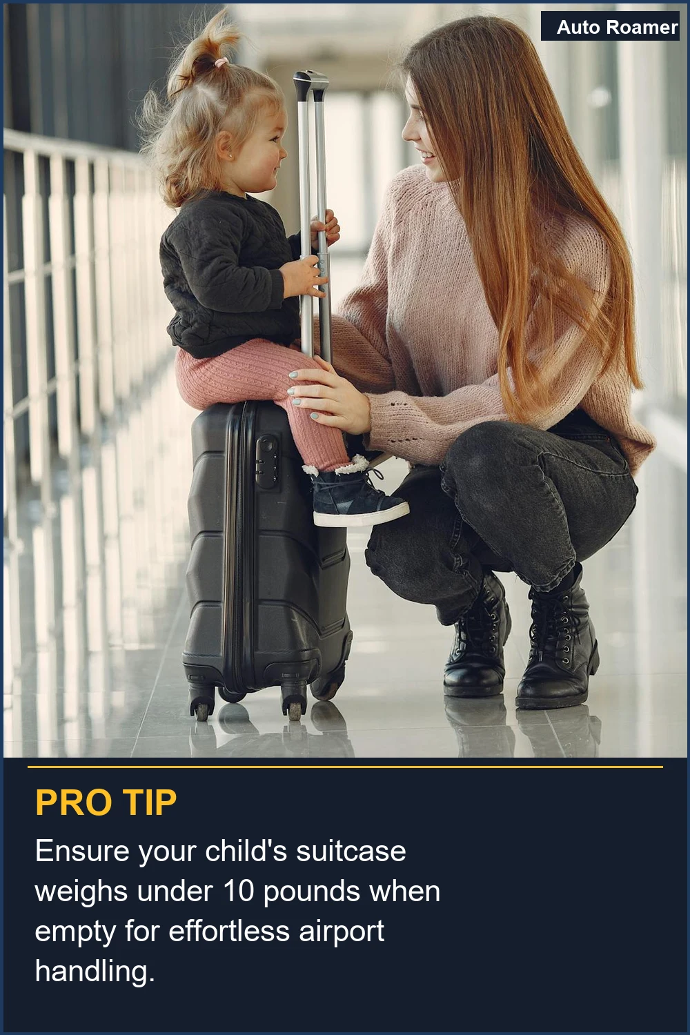 Ensure your child's suitcase weighs under 10 pounds when empty for effortless airport handling.