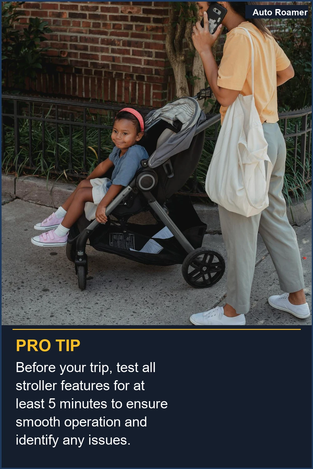 Before your trip, test all stroller features for at least 5 minutes to ensure smooth operation and identify any issues.