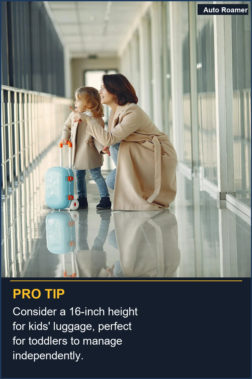 Consider a 16-inch height for kids' luggage, perfect for toddlers to manage independently.