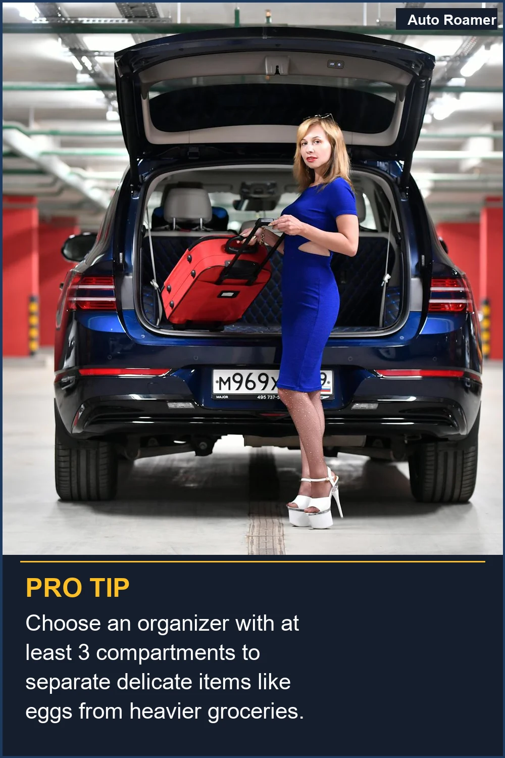 Choose an organizer with at least 3 compartments to separate delicate items like eggs from heavier groceries.